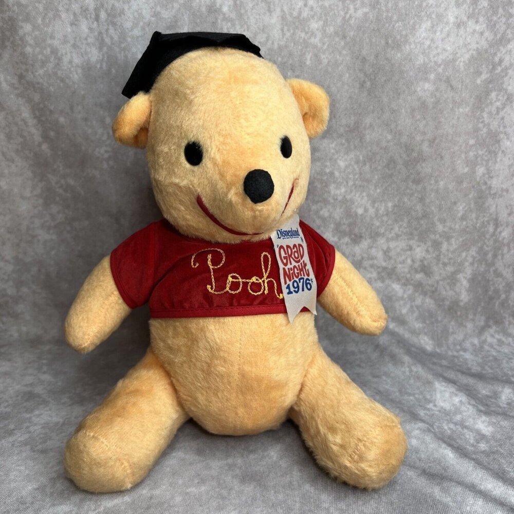 VTG Disneyland Grad Night 1976 Winnie the Pooh Stuffed Animal Souvenir Disney